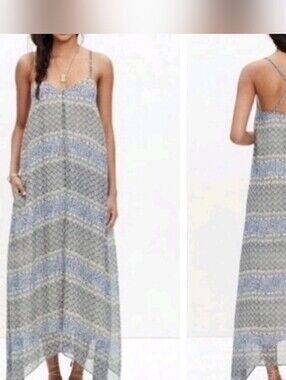 Madewell Moroccan Tile Summer Maxi Dress - Blue Pattern sz S